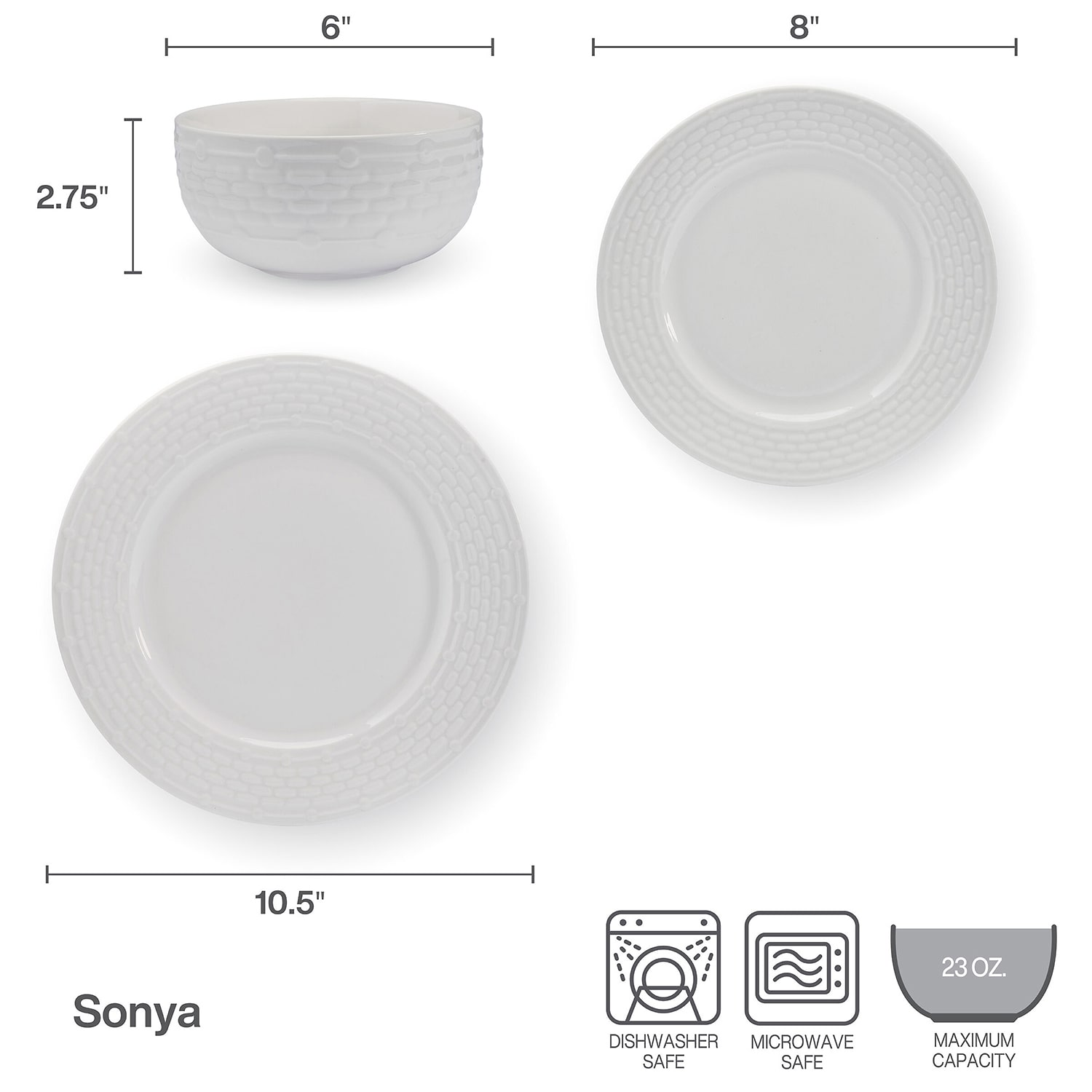 Pfaltzgraff Sonya, White 24-pc. Porcelain Dinnerware Set
