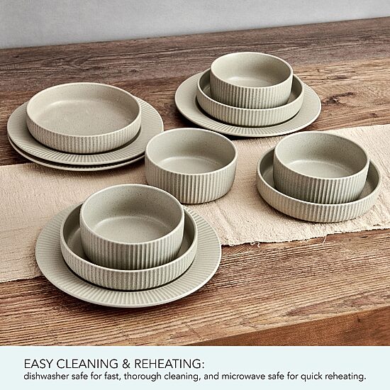 Pfaltzgraff Tranquility, Cream 12-pc. Stoneware Dinnerware Set