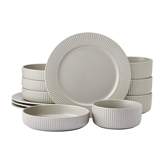 Pfaltzgraff Tranquility, Cream 12-pc. Stoneware Dinnerware Set