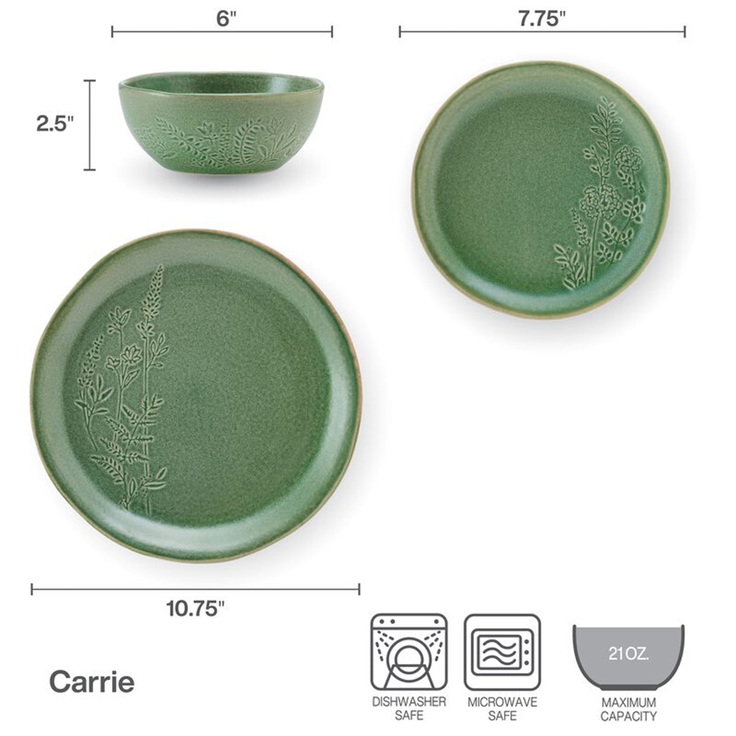 Pfaltzgraff Carrie, Gray 12-pc. Stoneware Dinnerware Set