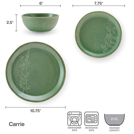 Pfaltzgraff Carrie, Gray 12-pc. Stoneware Dinnerware Set