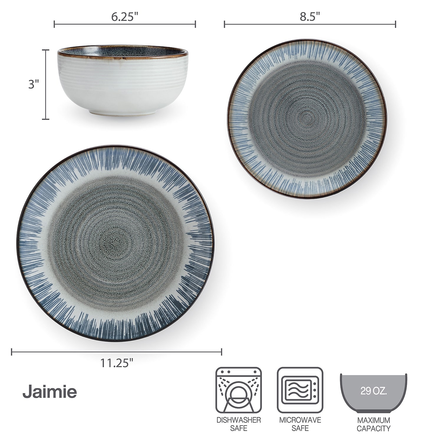 Pfaltzgraff Jamie, Gray 12-pc. Stoneware Dinnerware Set