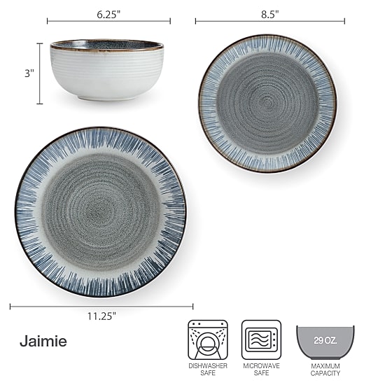 Pfaltzgraff Jamie, Gray 12-pc. Stoneware Dinnerware Set