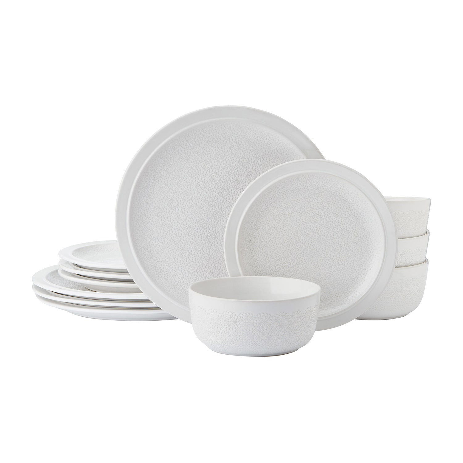 Pfaltzgraff Blooming Meadow, Light Beige 12-pc. Stoneware Dinnerware Set