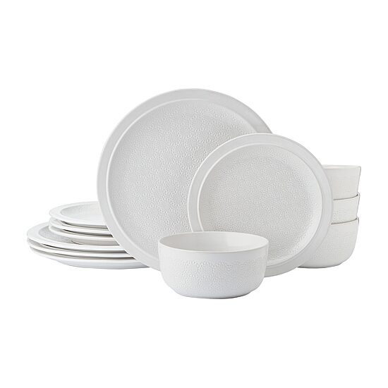 Pfaltzgraff Blooming Meadow, Light Beige 12-pc. Stoneware Dinnerware Set