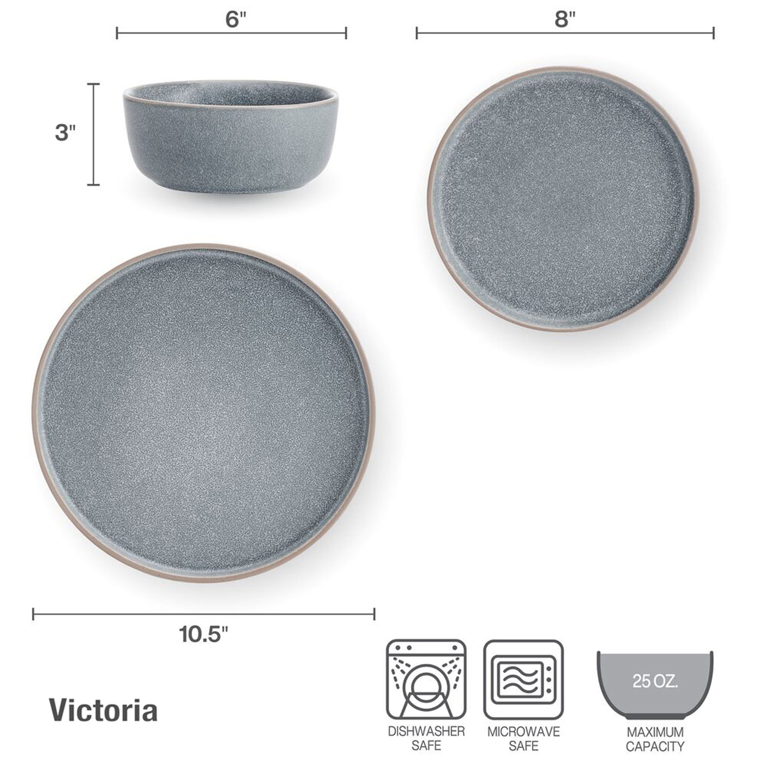 Pfaltzgraff Victoria, Light Blue 12-pc. Stoneware Dinnerware Set