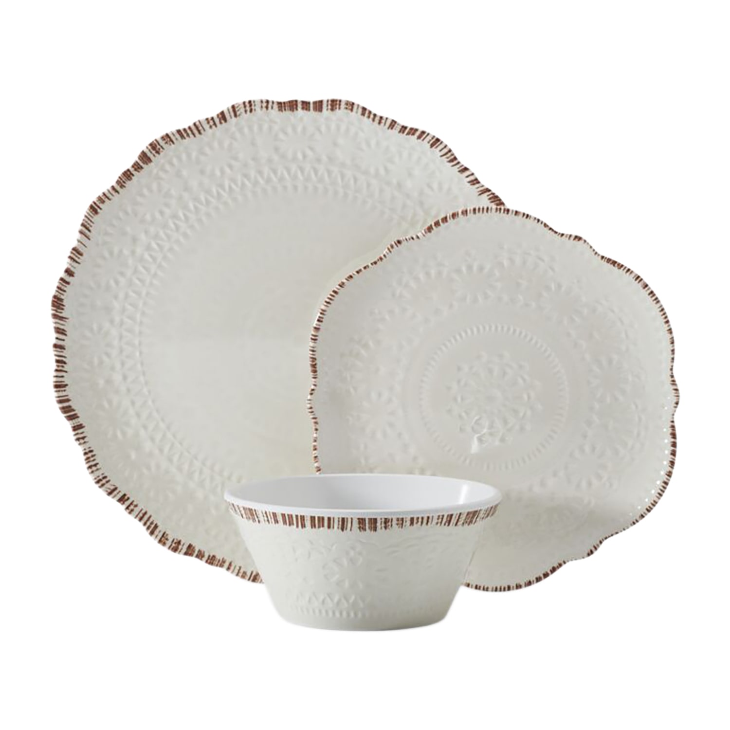 Pfaltzgraff Chateau, White 12-pc. Melamine Dinnerware Set