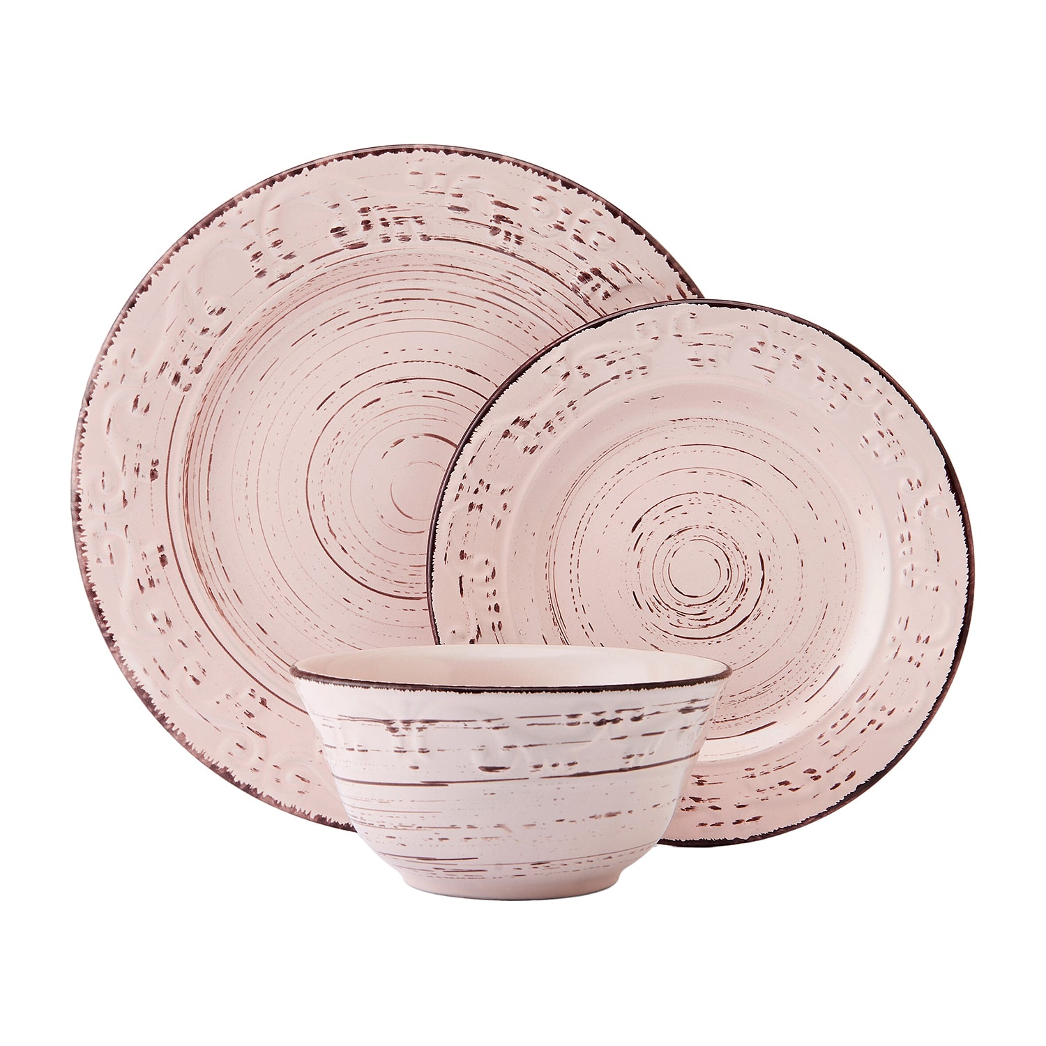 Pfaltzgraff Trellis, Pink 12-pc. Stoneware Dinnerware Set