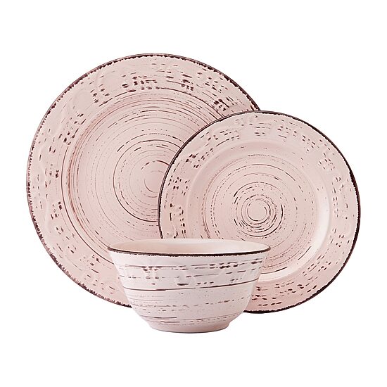 Pfaltzgraff Trellis, Pink 12-pc. Stoneware Dinnerware Set