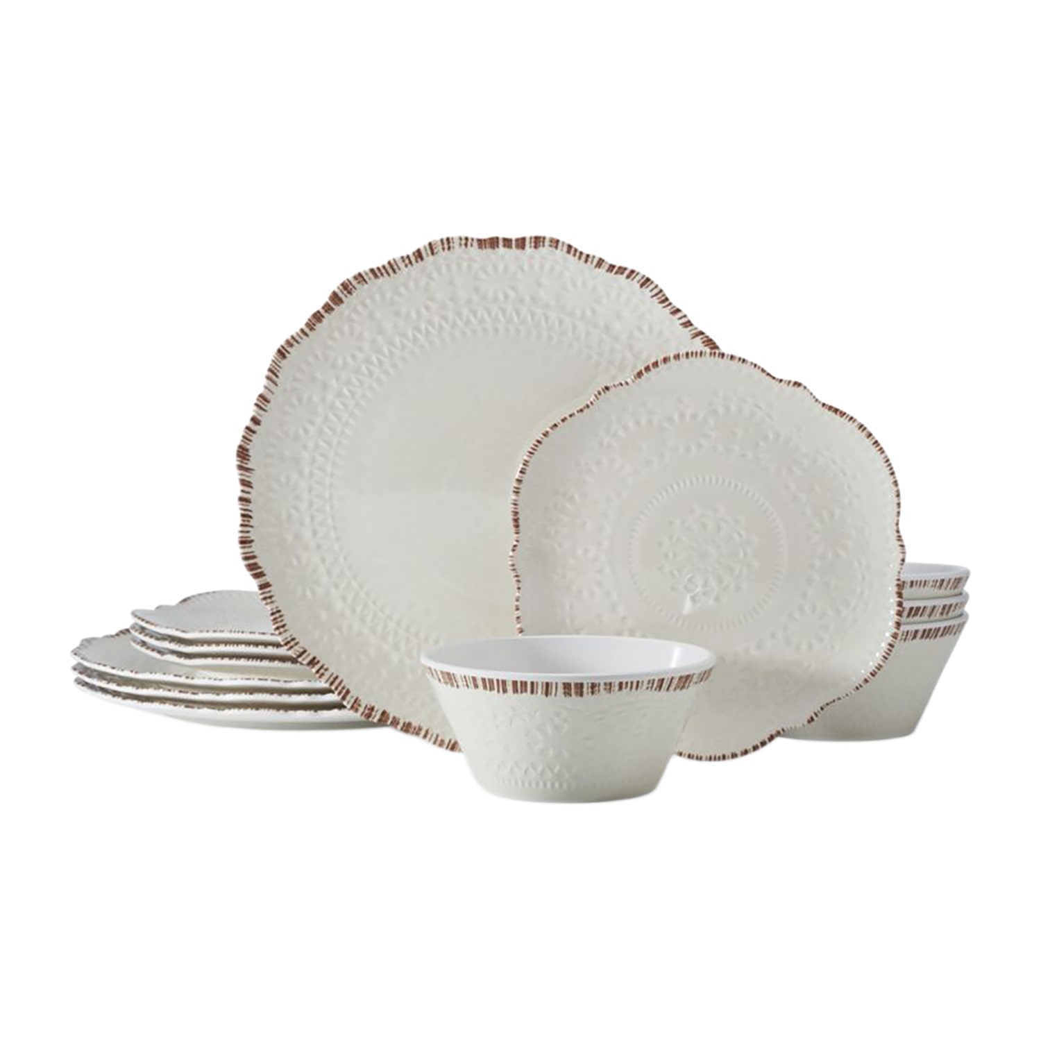 Pfaltzgraff Chateau, White 12-pc. Melamine Dinnerware Set