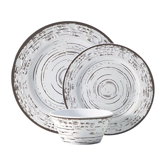 Pfaltzgraff Trellis, White 12-pc. Melamine Dinnerware Set