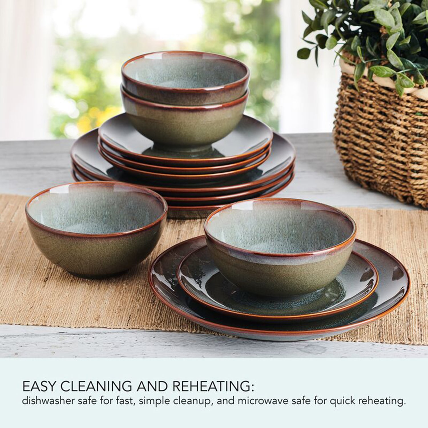 Pfaltzgraff Makensie, Blue 12-pc. Stoneware Dinnerware Set