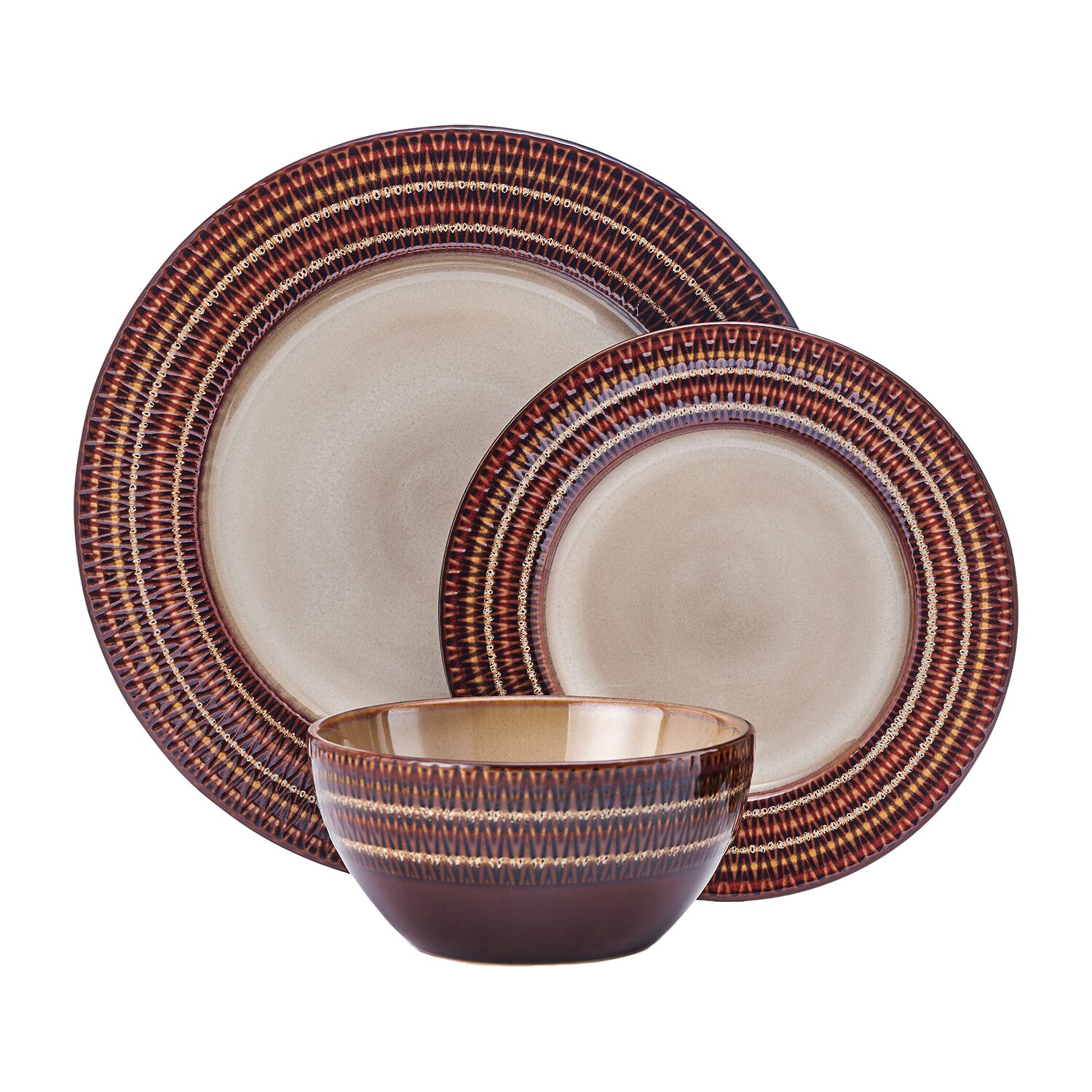 Pfaltzgraff Skylar, Brown 12-pc. Stoneware Dinnerware Set
