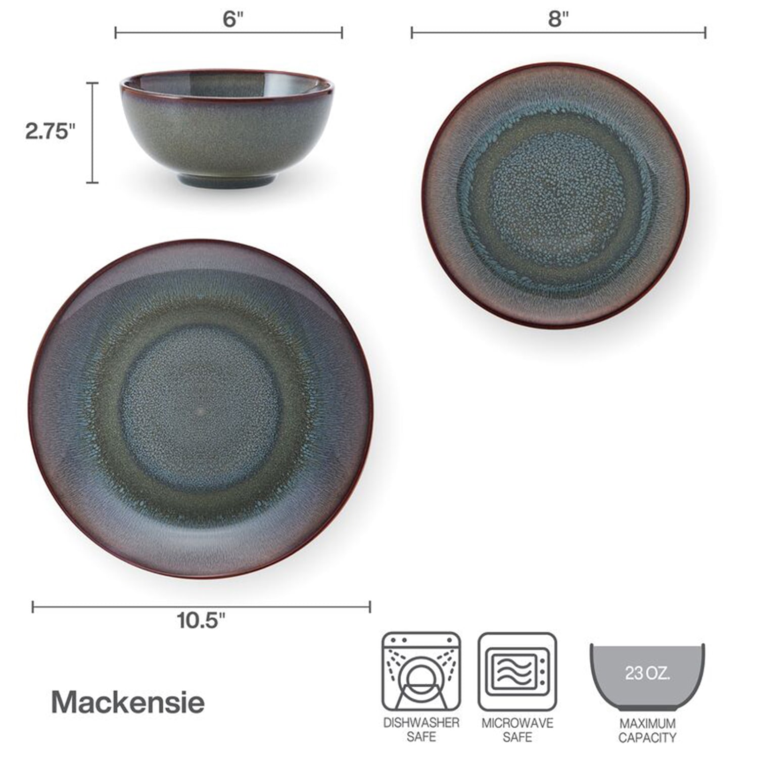 Pfaltzgraff Makensie, Blue 12-pc. Stoneware Dinnerware Set