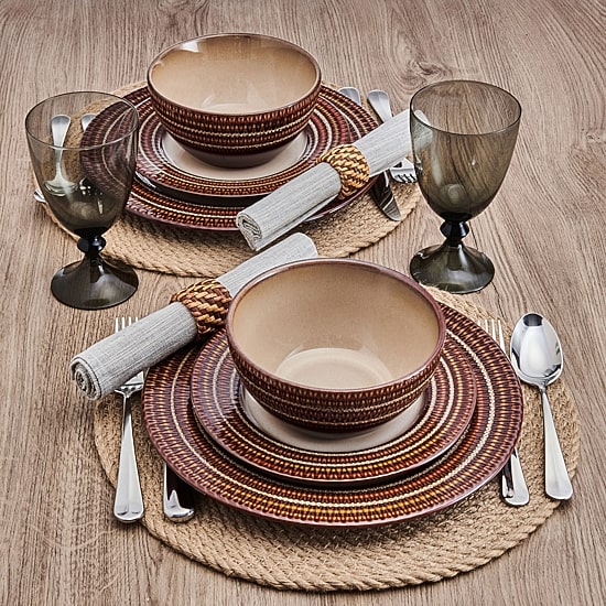 Pfaltzgraff Skylar, Brown 12-pc. Stoneware Dinnerware Set