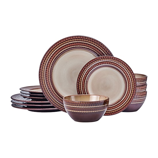 Pfaltzgraff Skylar, Brown 12-pc. Stoneware Dinnerware Set