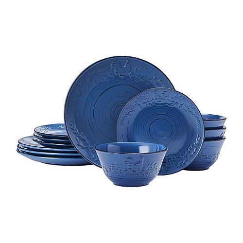 Pfaltzgraff Trellis Rooster In Blue