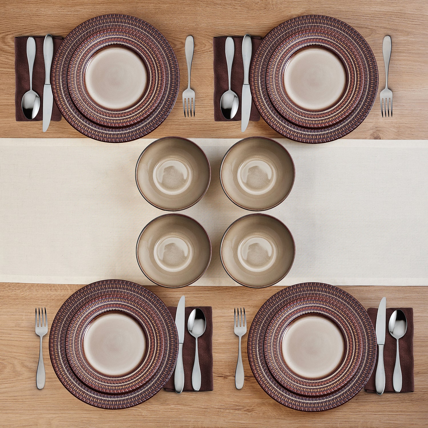 Pfaltzgraff Skylar, Brown 12-pc. Stoneware Dinnerware Set