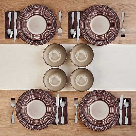 Pfaltzgraff Skylar, Brown 12-pc. Stoneware Dinnerware Set