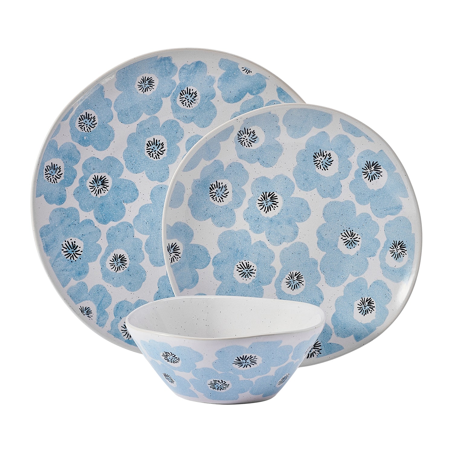 Pfaltzgraff Radiant Floral, Light Blue 12-pc. Stoneware Dinnerware Set