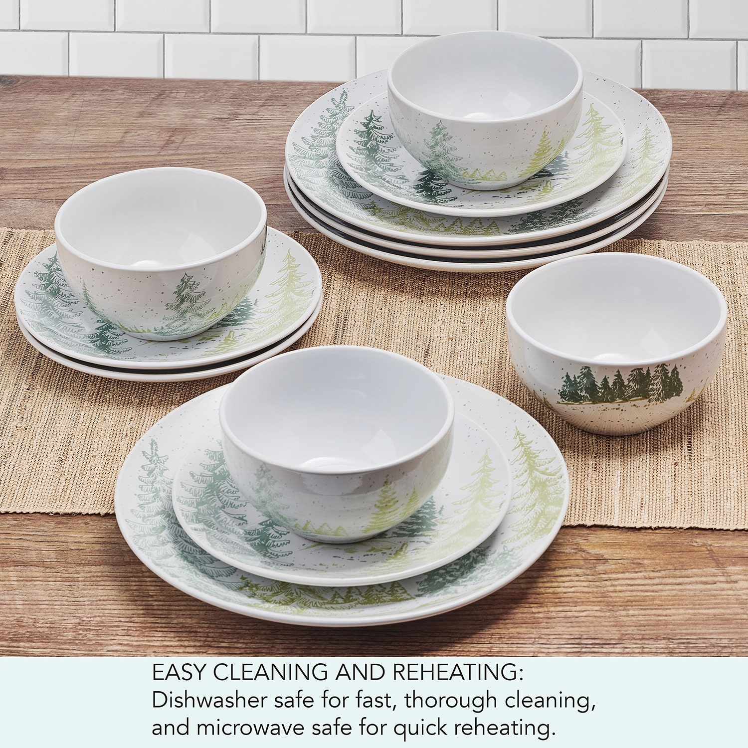Pfaltzgraff Tanquil Trails, Light Beige 12-pc. Stoneware Dinnerware Set