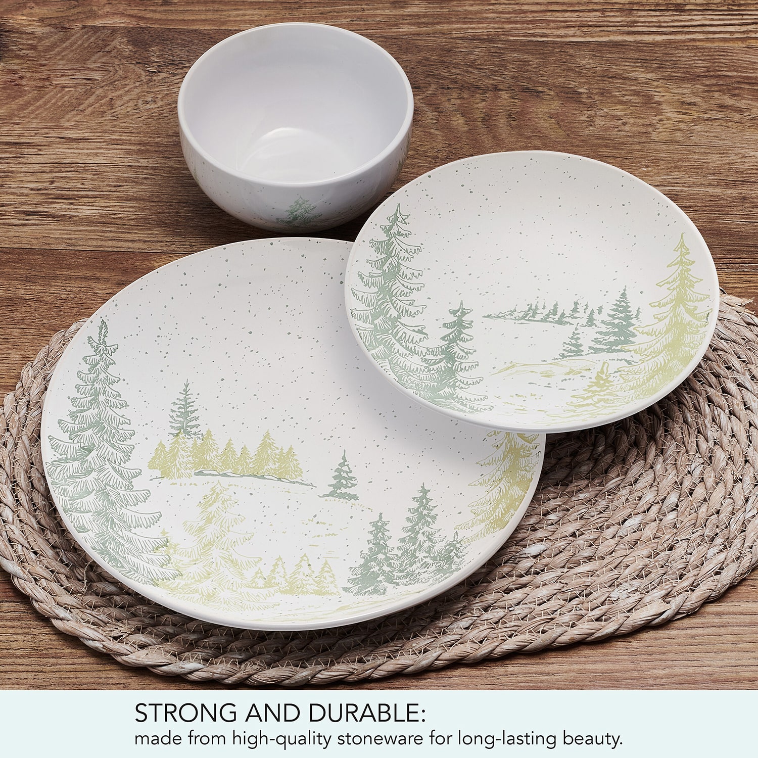 Pfaltzgraff Tanquil Trails, Light Beige 12-pc. Stoneware Dinnerware Set