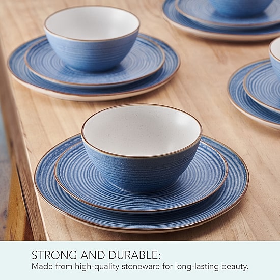 Pfaltzgraff Rowan, Light Blue 12-pc. Stoneware Dinnerware Set