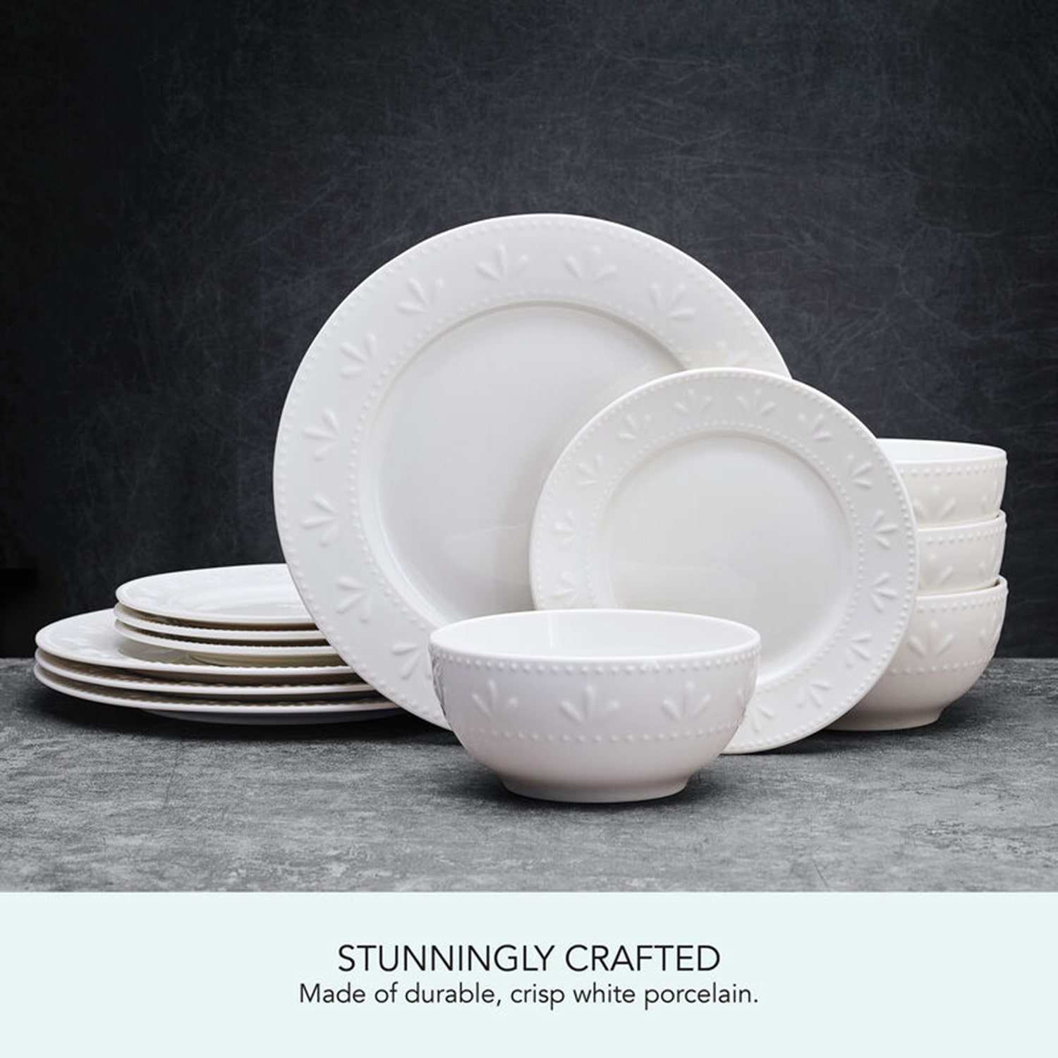 Pfaltzgraff Maddy, White 12-pc. Porcelain Dinnerware Set