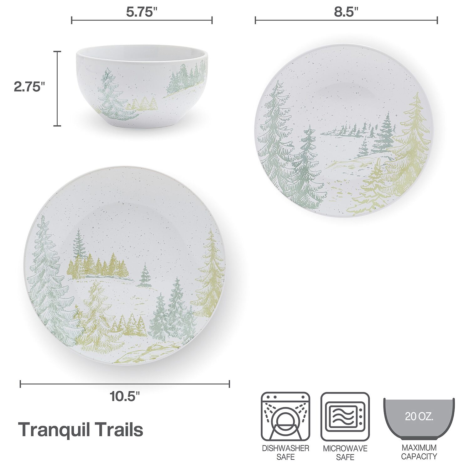 Pfaltzgraff Tanquil Trails, Light Beige 12-pc. Stoneware Dinnerware Set