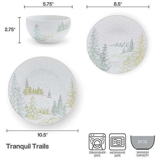 Pfaltzgraff Tanquil Trails, Light Beige 12-pc. Stoneware Dinnerware Set