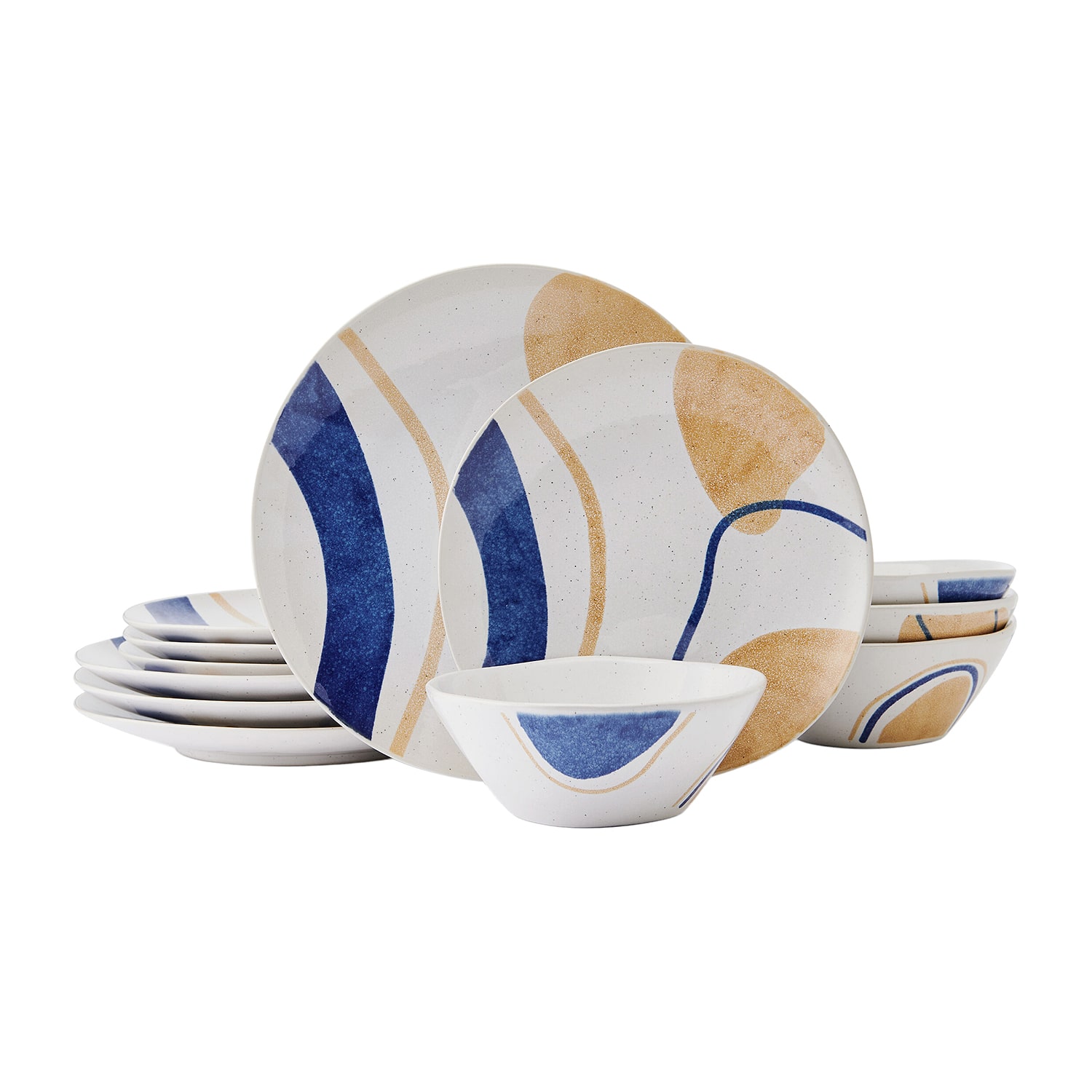 Pfaltzgraff Artful Circles, Light Blue 12-pc. Stoneware Dinnerware Set