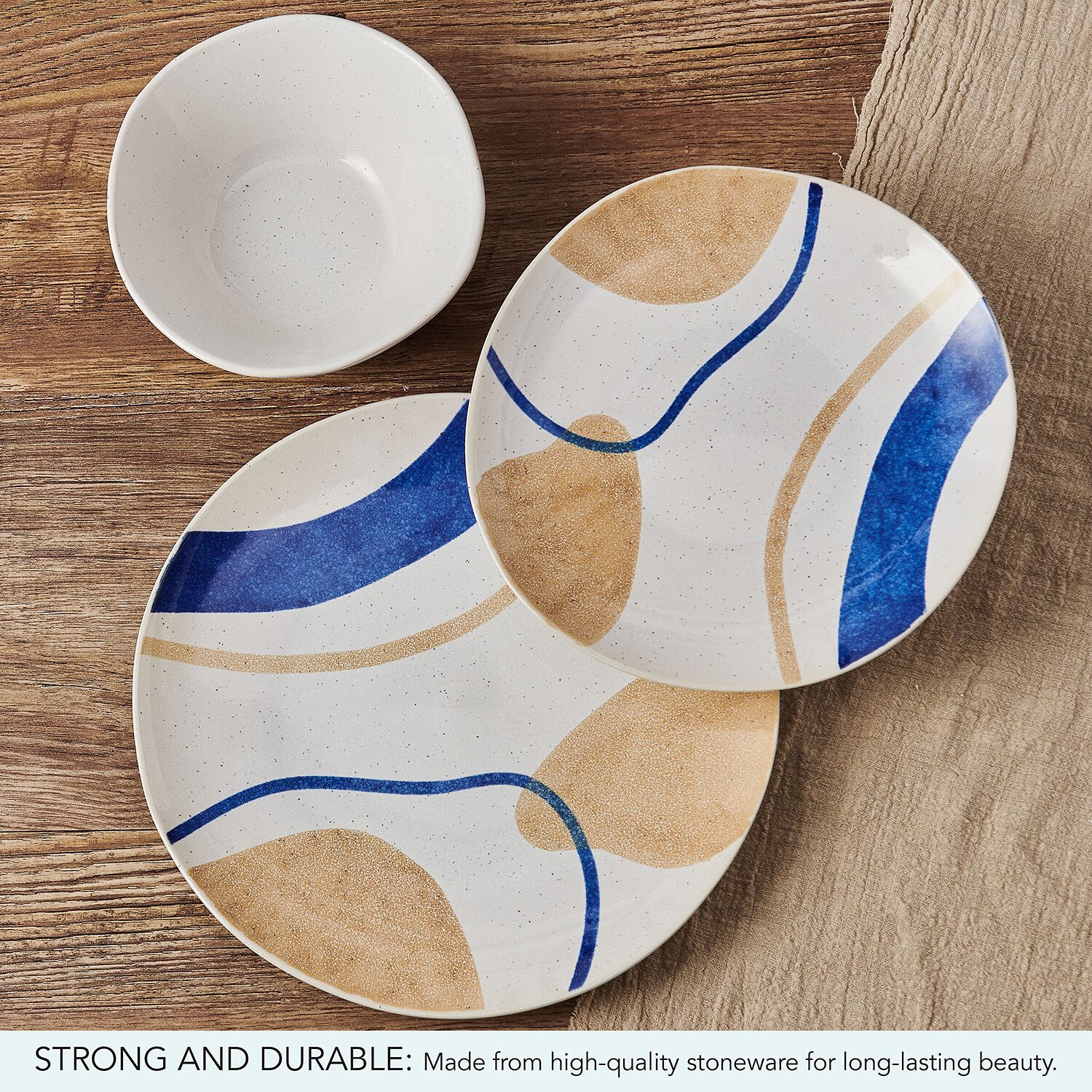 Pfaltzgraff Artful Circles, Light Blue 12-pc. Stoneware Dinnerware Set