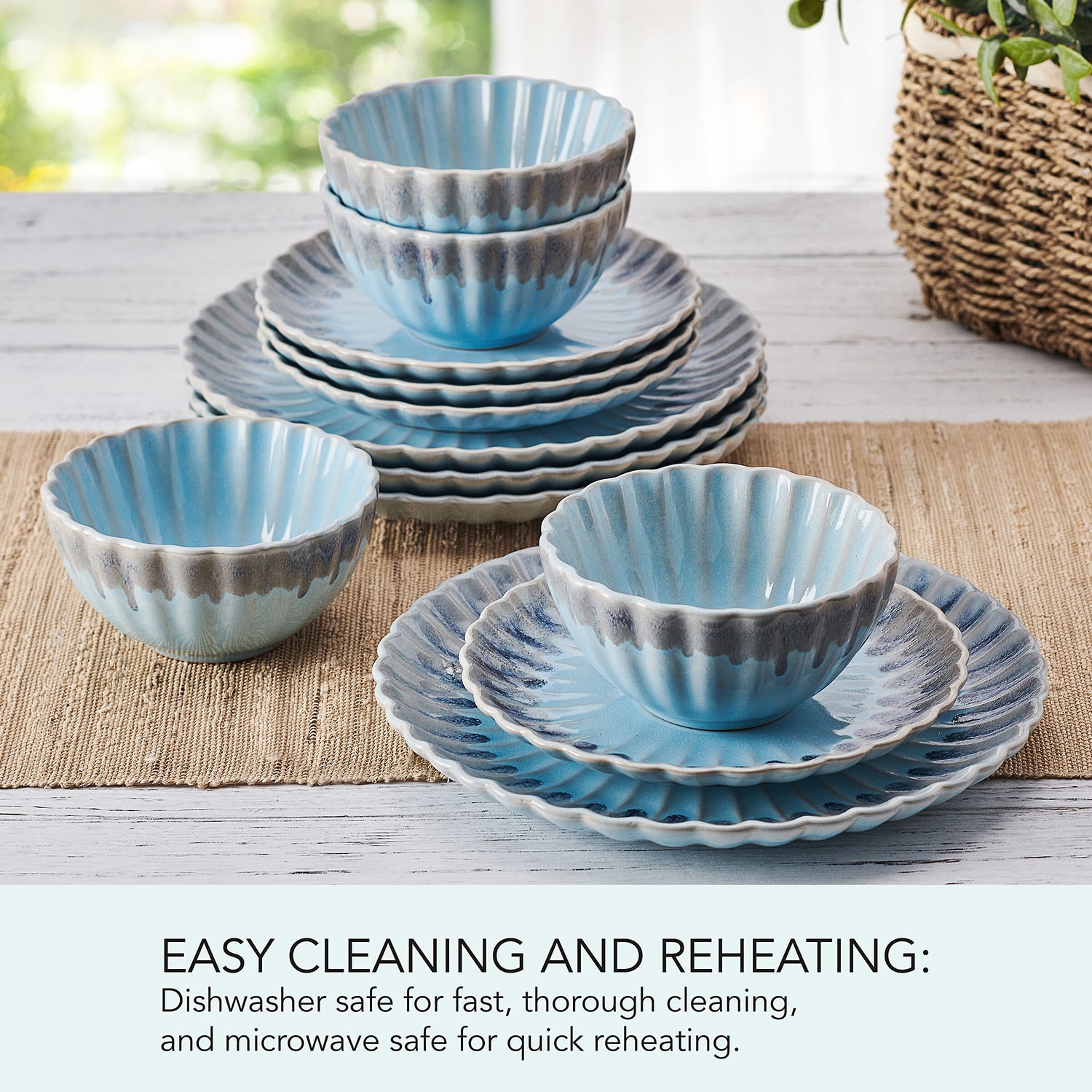 Pfaltzgraff Lucinda, Blue 12-pc. Stoneware Dinnerware Set