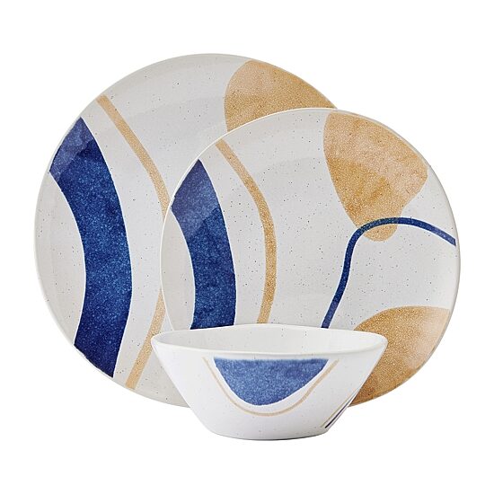 Pfaltzgraff Artful Circles, Light Blue 12-pc. Stoneware Dinnerware Set