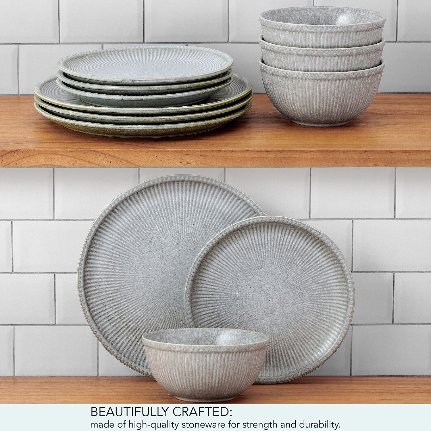 Pfaltzgraff Stone, Gray 12-pc. Stoneware Dinnerware Set