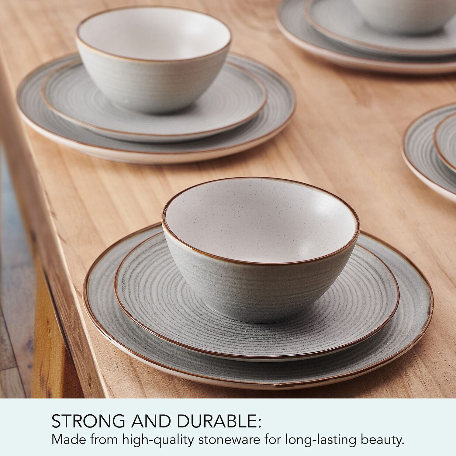 Pfaltzgraff Rowan, Light Blue 12-pc. Stoneware Dinnerware Set