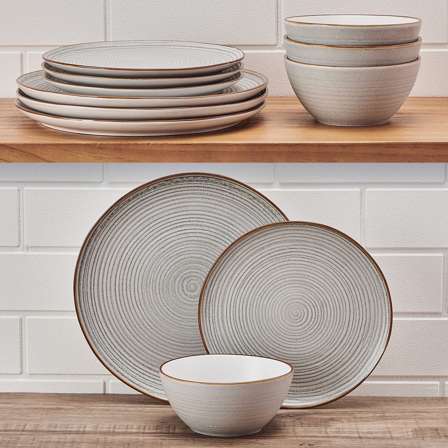 Pfaltzgraff Rowan, Light Blue 12-pc. Stoneware Dinnerware Set