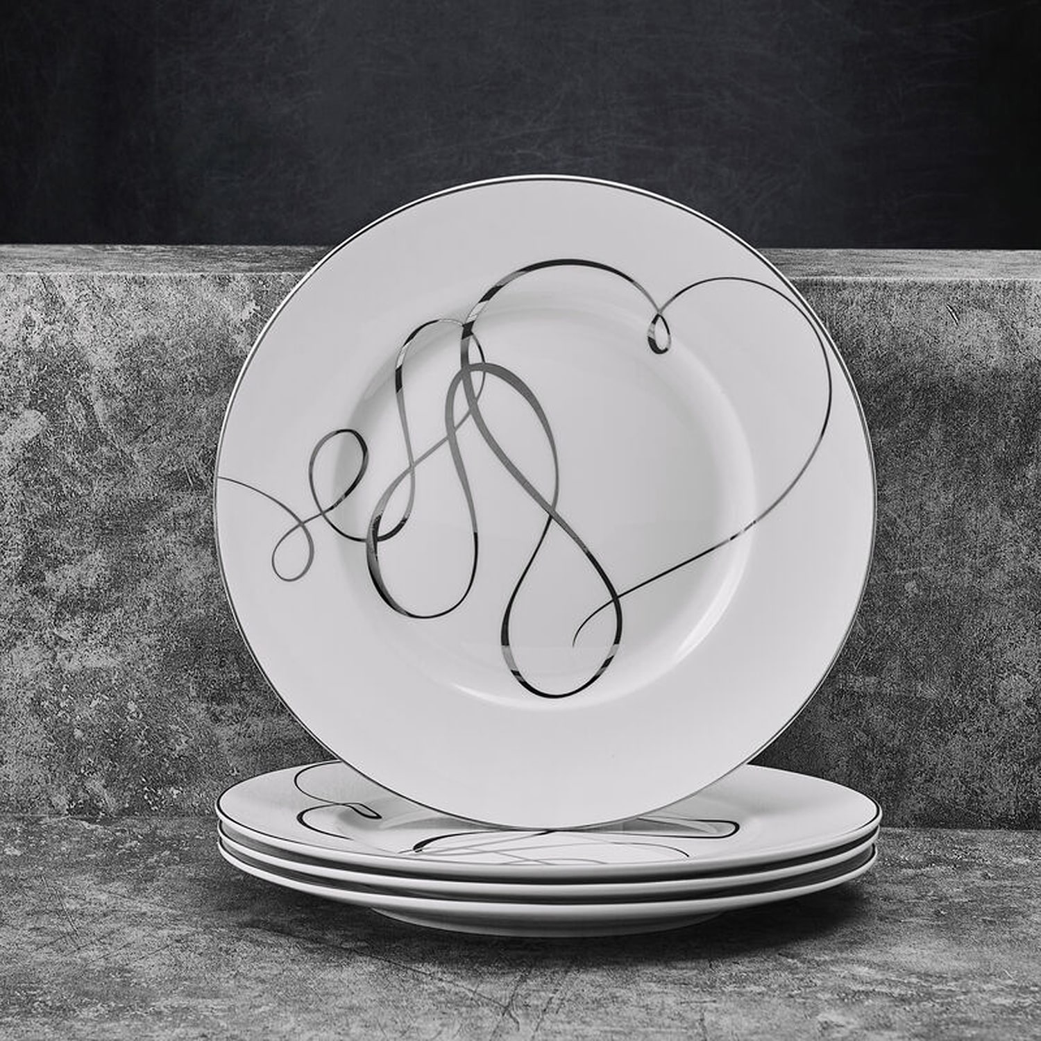 Mikasa Love Story, White 4-pc. Porcelain Salad Plate