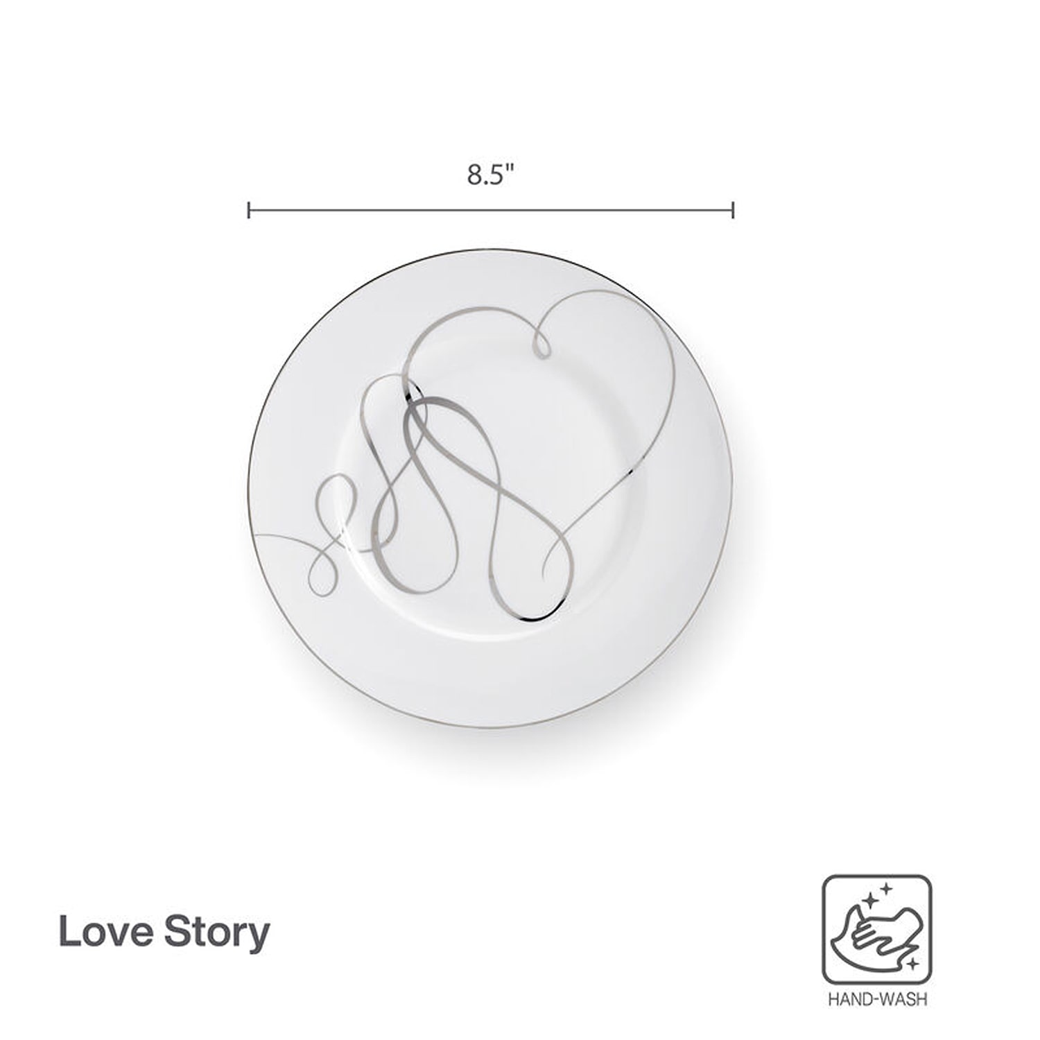 Mikasa Love Story, White 4-pc. Porcelain Salad Plate