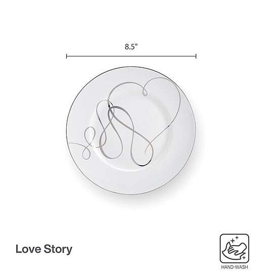 Mikasa Love Story, White 4-pc. Porcelain Salad Plate