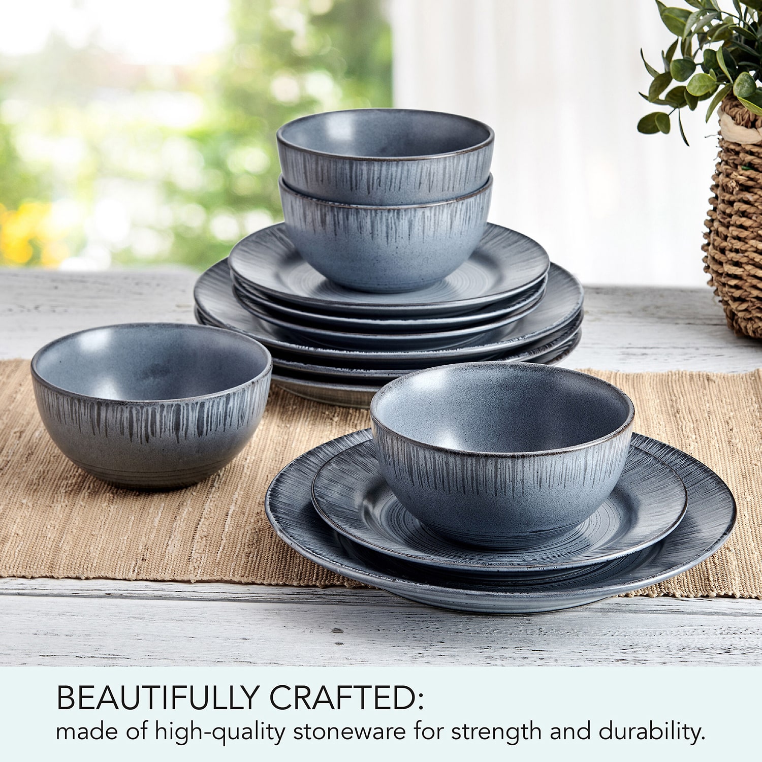 Pfaltzgraff Mystic, Blue 12-pc. Stoneware Dinnerware Set