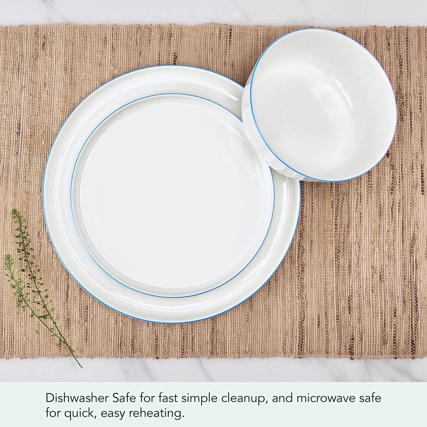 Lifetime Brand Samantha, Light Blue 12-pc. Bone China Dinnerware Set