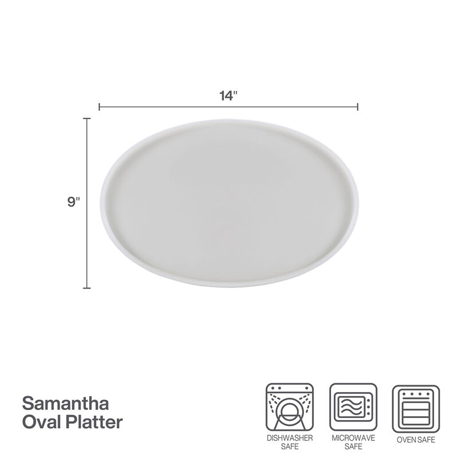 Lifetime Brand Samantha, White Serving Tray