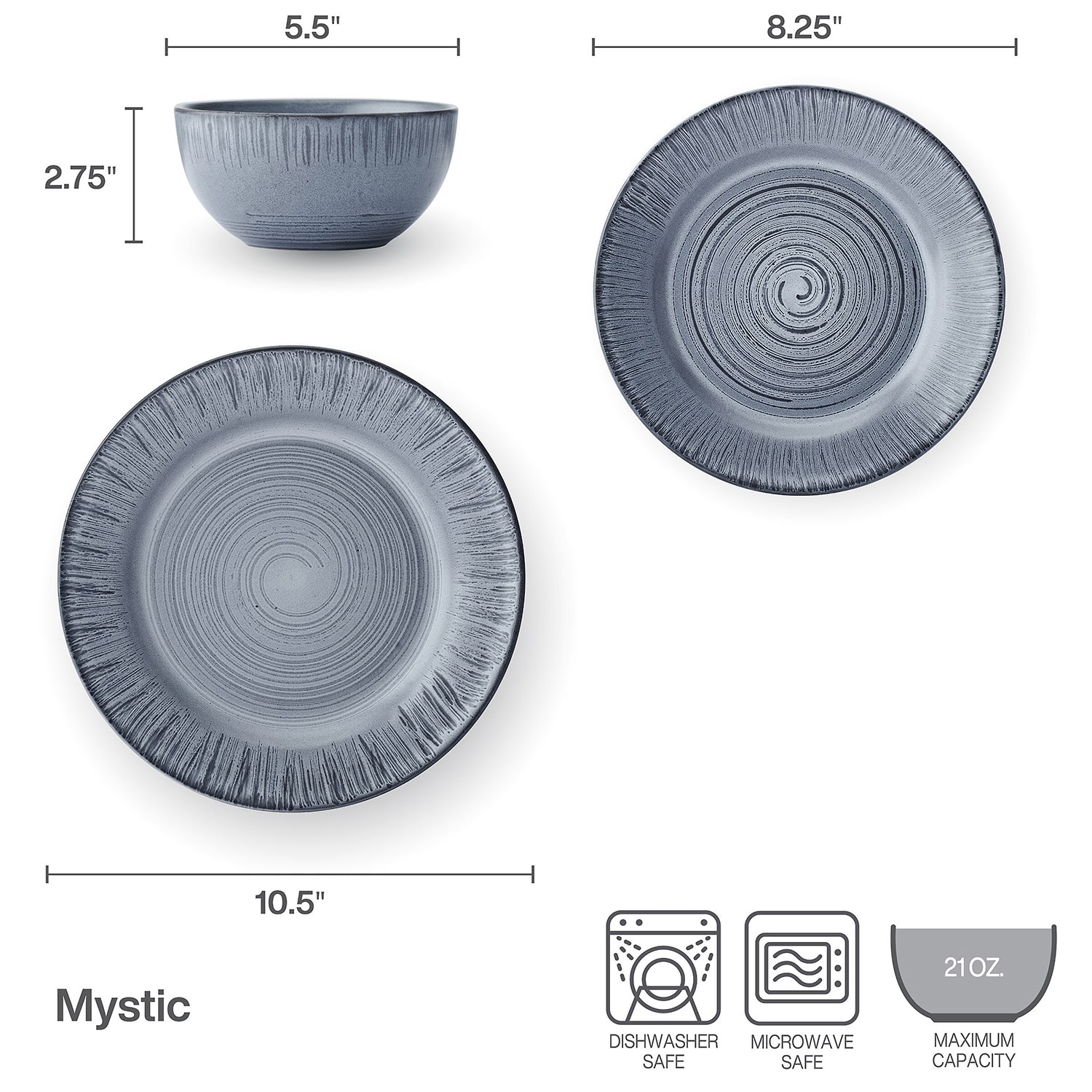 Pfaltzgraff Mystic, Blue 12-pc. Stoneware Dinnerware Set