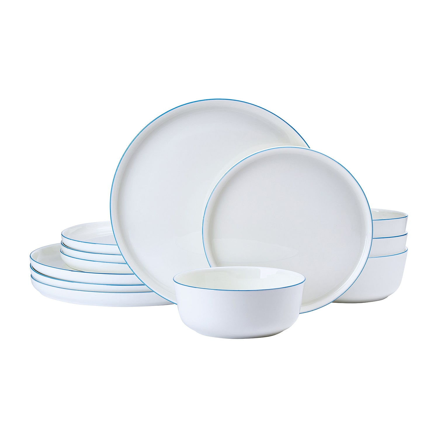 Lifetime Brand Samantha, Light Blue 12-pc. Bone China Dinnerware Set