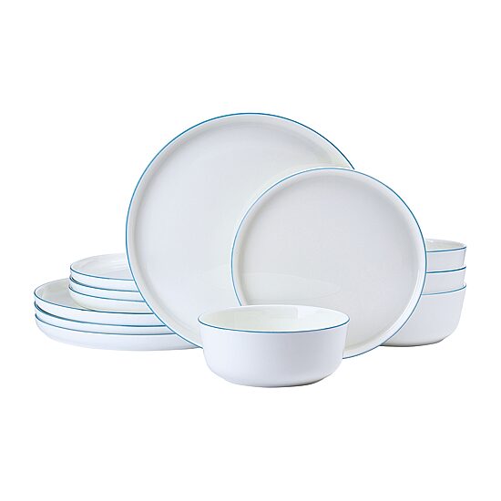 Lifetime Brand Samantha, Light Blue 12-pc. Bone China Dinnerware Set