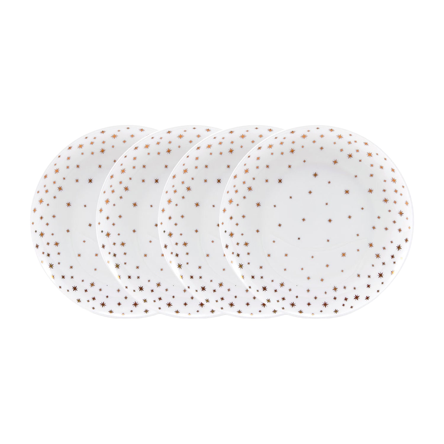Lifetime Brand Millie Gold, White 4-pc. Bone China Salad Plate