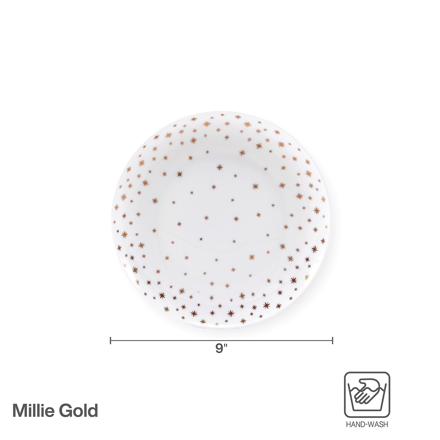 Lifetime Brand Millie Gold, White 4-pc. Bone China Salad Plate