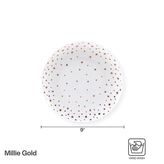 Lifetime Brand Millie Gold, White 4-pc. Bone China Salad Plate