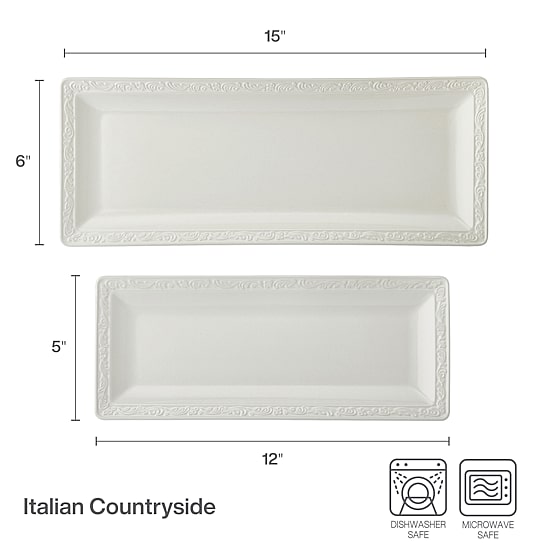 Lifetime Brand Italian Countryside, Blue Stoneware Serving Platter